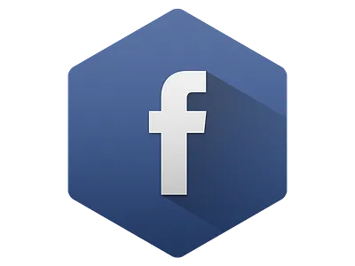 Hexagon Facebook with Long Shadow facebook hexagon icon long shadow shadow