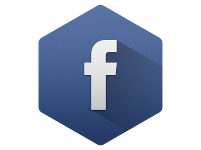 Hexagon Facebook with Long Shadow facebook hexagon icon long shadow shadow