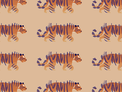 Tiger Pattern design illustration india indian pattern pattern tiger wildlife pattern