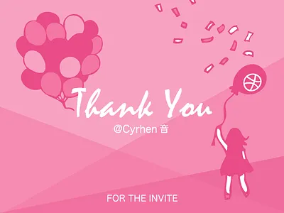 Thank You debut dribbble illustration invite thanks