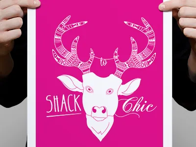 Shack to Chic identity illustration poster