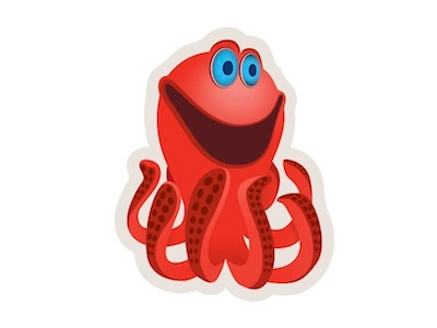 logo concept animals cute logo octopus sea smile