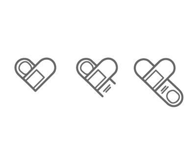 Getting Better Logo bandaid better finger getting gray heart line logo love plaster simple