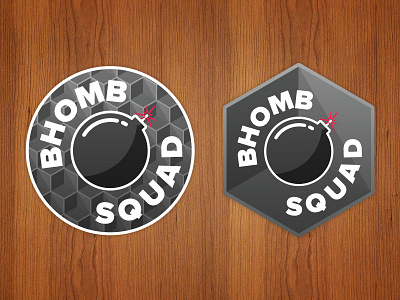 Bhomb Squad Logo bomb flat grey honeycomb logo minimal vector