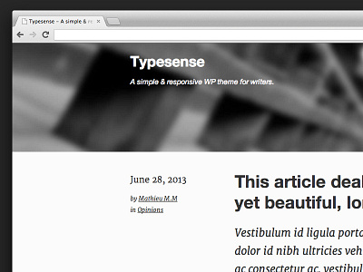 Typesense + Live preview blog body copy merriweather theme wordpress