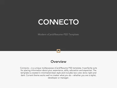 Connecto connecto luxury personal presentation psd template resume vcard
