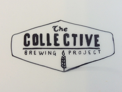 Collective Brewing Project - Sketch 2 barley brewing lettering shield