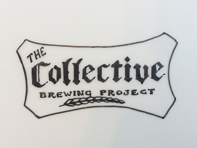 Collective Brewing Project - Sketch 3 barley brewing lettering shield