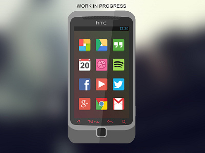 Flat HTC Desire Z android flat google icon minimal minimalistic phone simple simplistic wip