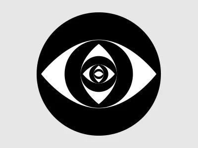 Infinite Eye circle end eye icon infinite logo mark symmetry vision