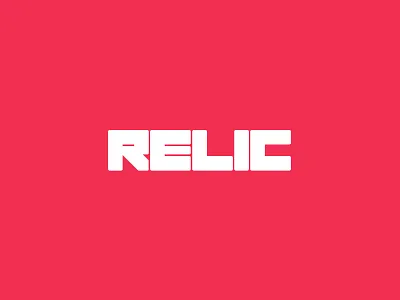 Relic band branding identity logo music red