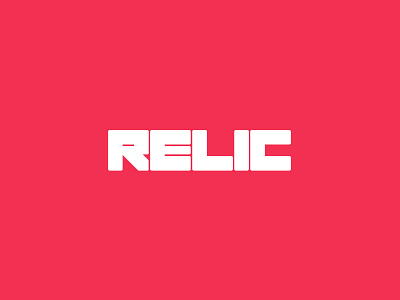 Relic band branding identity logo music red