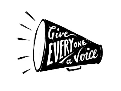 Voice lettering megaphone type voice