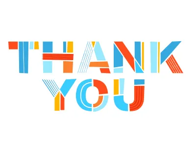 Thank You colour line thank you type typography