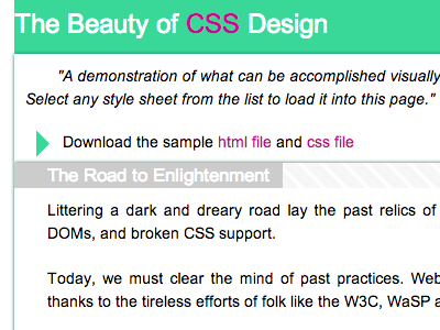 Web design for Zen Garden css design green html responsive web