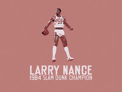 1984 Slam Dunk Champion basketball dunk illustrator larry nance photoshop slam dunk
