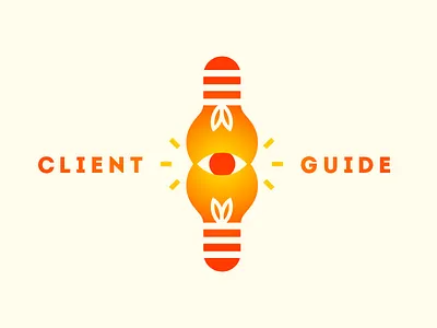 Client Guide Logo bright client client guide eye guide lightbulb logo mark shapes vector venn diagram warm