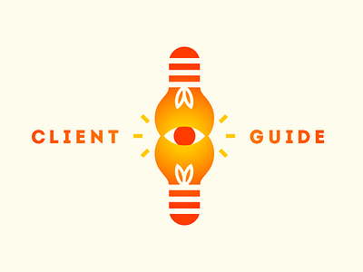 Client Guide Logo bright client client guide eye guide lightbulb logo mark shapes vector venn diagram warm