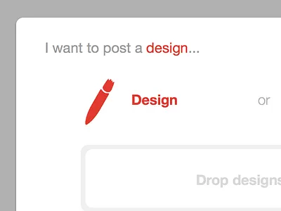 Drop designs here. flat minimal web