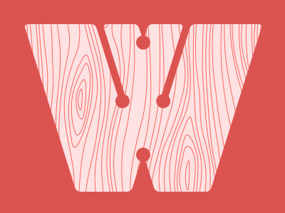 Alphabout - W alphabout flat lettering typography w wood wooden