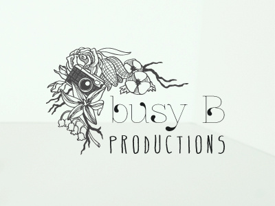 Busy B Logo camera florist flowers illustration logo photographer