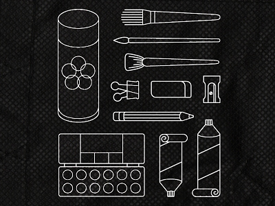 Jerry's Artarama Icons art art supplies icons supplies vector