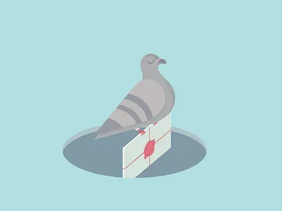 Сarrier pigeon bird envelope icon illustration message pigeon stamp