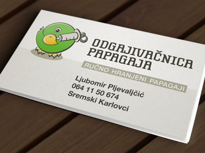Papagaj Viz bird breeding business card parrot