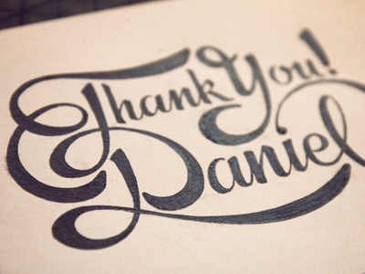 Thank You Note drawing leave behind lettering type