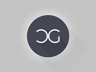Creative Guru logo flat icon logo long shadow shadow