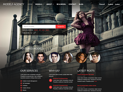 Model Agency Theme agency layout modeling models theme web website