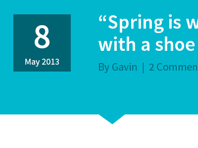 Blog post arrow blog cyan date header