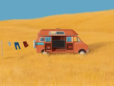 Napoleon Dynamite - Landscape bouttier dynamite field illustration landscape napoleon nipples pierre shadow van vector wheat