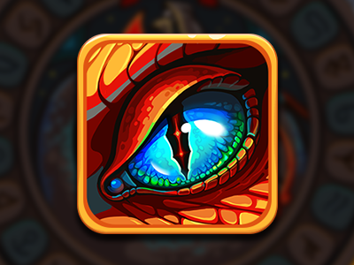 Dragon eye animal app application blue dragon eye game icon iphone magic orange