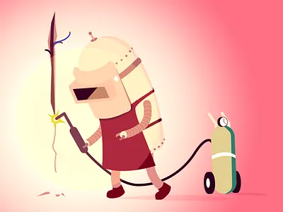 Repair 404 illustration robot weld welder