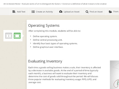 Single to Double Column switch content design course elearning ui ux