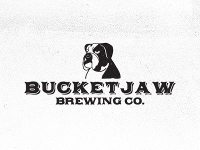 Bucketjaw beer brand brewing bulldog logo sketch vector