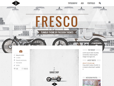 FRESCO - Responsive Multipurpose Tumblr Theme blog clean css3 html5 jquery minimal parallax portfolio responsive social theme tumblr