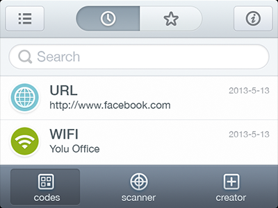 Qr code app ios ui