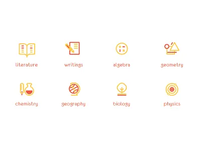 Icon set for School Branding brand branding flat icons illustrator school set