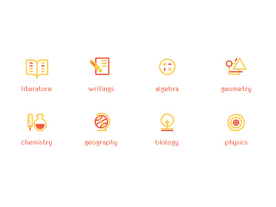 Icon set for School Branding brand branding flat icons illustrator school set