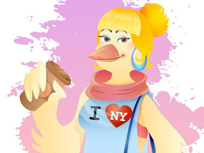 Fancy Chick bird charater design chick fashion girl illustration illustrator mainstream vector
