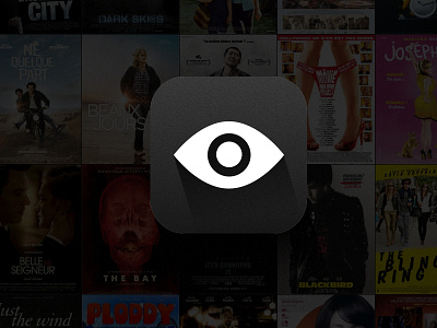 Cinémur iOS icon app cinemur eye flat icon ios ios7 iphone long shadow movie shadow sketch