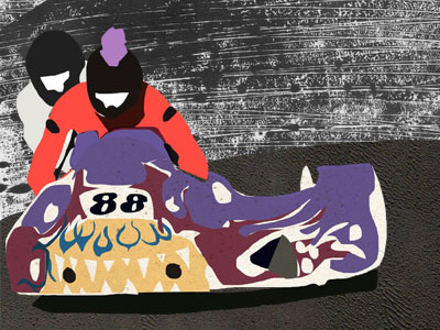 King of the peak sidecar collage design digital illustration poster sidecar