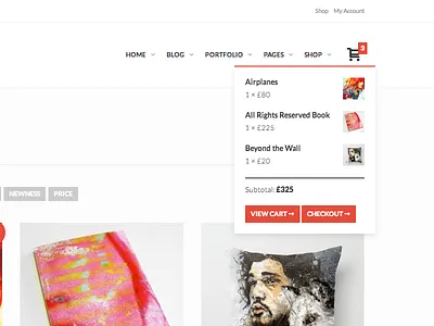 Extremist WordPress theme – WooCommerce cart drop-down blog cart drop down e commerce masonry minimal portfolio premium theme themeforest woocommerce wordpress