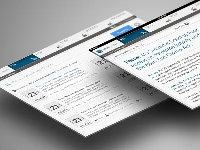 Lawyer App app audio calendar design ios ipad lawyer news perspective rss ui video