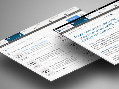 Lawyer App app audio calendar design ios ipad lawyer news perspective rss ui video