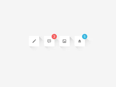 Flat Buttons - PSD buttons flat design minimal notifications psd template