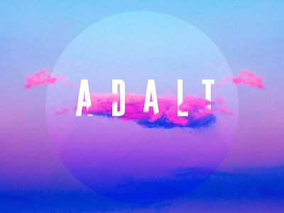 LP cover for La Marina Band " A D A L T " barcelona clouds jazz music oscartorres sky tryme typography