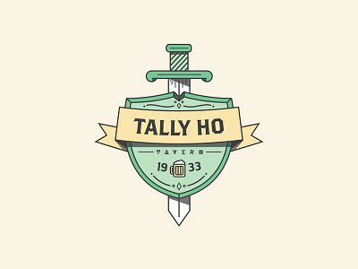 Tally Ho Tavern // V2 bar beer coat of arms logo mug sword tavern